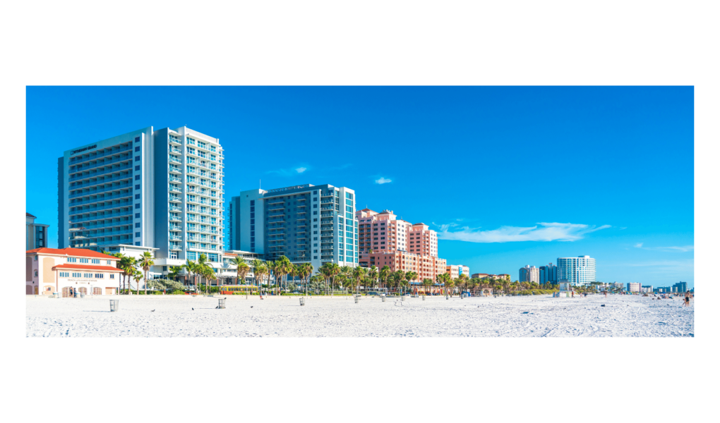 Photo de la plage blanche immaculée de Clearwater en Floride par Gate 5 travel