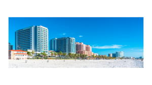 Photo de la plage blanche immaculée de Clearwater en Floride par Gate 5 travel